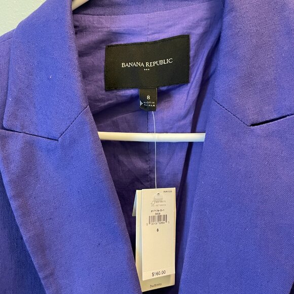 NWT Banana Republic (Factory) purple linen jacket - Picture 2 of 8